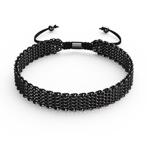 Noir x Gunmetal | Liens Kismet | Collier ras du cou de luxe